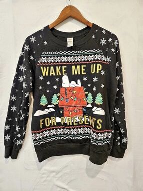 Peanuts Snoopy Wake Me Up For Presents Light-Up Christmas Sweatshirt